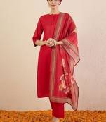 Women Solid Kurta with Pyjama & Dupatta