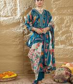Women Floral Printed Regular Mirror Work Kurta with Trousers & With Dupatta