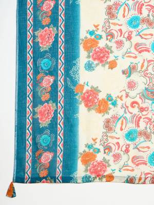 Women Floral Printed Regular Mirror Work Kurta with Trousers & With Dupatta 3