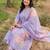 Plus Size Purple Printed Straight Kurta Trousers With Dupatta Set