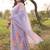 Plus Size Purple Printed Straight Kurta Trousers With Dupatta Set
