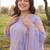 Plus Size Purple Printed Straight Kurta Trousers With Dupatta Set