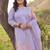 Plus Size Purple Printed Straight Kurta Trousers With Dupatta Set