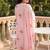 Plus Size Pink Printed Straight Kurta Trousers With Dupatta Set