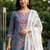 Women Floral Printed Regular Thread Work Pure Cotton Kurta with Trousers & With Dupatta