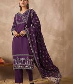 Women Ethnic Motifs Printed Angrakha Pure Cotton Kurta with Trousers & With Dupatta