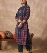 Women Floral Printed Regular Pure Cotton Kurta with Trousers
