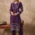 Women Ethnic Motifs Printed Angrakha Thread Work Pure Cotton Kurta with Trousers & With Dupatta