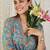 Floral Printed V-Neck Pure Cotton A-Line Kurta With Trousers