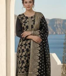 Ethnic Motifs Woven Design Zari Straight Kurta With Trousers & Dupatta