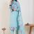 Floral Embroidered Thread Work Pure Cotton Kurta With Trousers & Dupatta