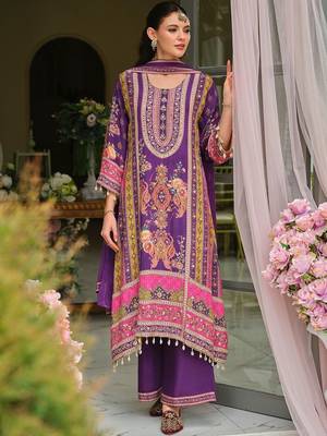 Ethnic Motifs Printed Regular Mirror Work A-Line Kurta With Palazzos & Dupatta 1