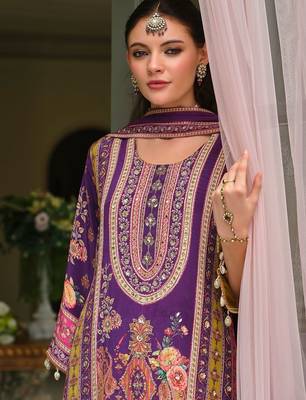 Ethnic Motifs Printed Regular Mirror Work A-Line Kurta With Palazzos & Dupatta 3