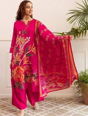 Women Floral Printed Kurta with Palazzos & Dupatta 5