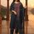Geometric Yoke Design Thread Work Pure Cotton Kurta & Trousers With Dupatta