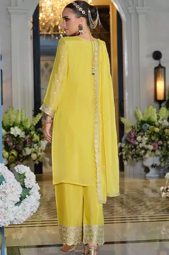 Women Ethnic Motifs Embroidered Kurta with Palazzos & Dupatta
