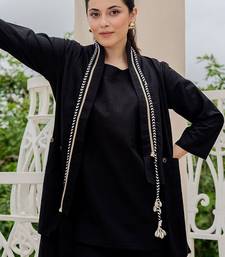 Women Round Neck Pure Cotton Straight Kurta with Palazzos With Jacket