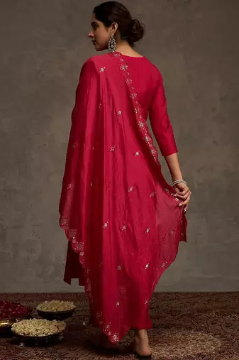 Women Ethnic Motifs Embroidered Mirror Work Kurta with Trousers & Dupatta