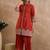 Geometric Embroidered A-Line Thread Work Pure Cotton Kurta With Palazzos