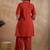 Geometric Embroidered A-Line Thread Work Pure Cotton Kurta With Palazzos