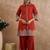 Geometric Embroidered A-Line Thread Work Pure Cotton Kurta With Palazzos