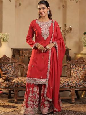 Women Floral Printed Kurta with Palazzo & Dupatta 1