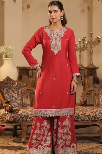 Women Floral Printed Kurta with Palazzo & Dupatta