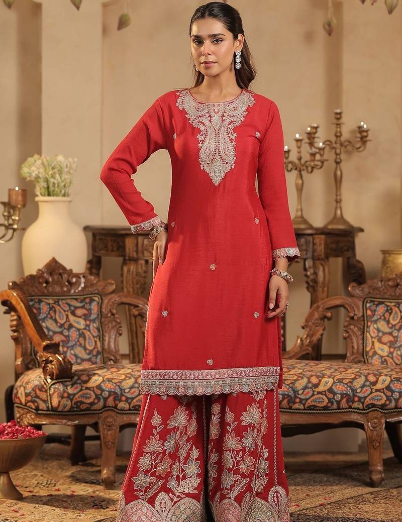 Women Floral Printed Kurta with Palazzo & Dupatta