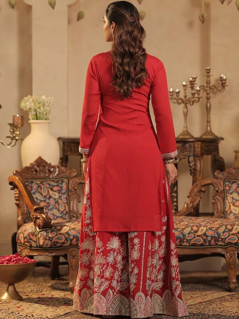 Women Floral Printed Kurta with Palazzo & Dupatta