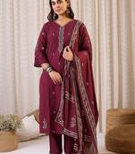 Women Ethnic Motifs Printed Pure Cotton Kurta with Trouser & Dupatta