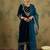Ethnic Motifs Embroidered Round Neck Zari Velvet Kurta With Trousers & Dupatta