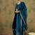 Ethnic Motifs Embroidered Round Neck Zari Velvet Kurta With Trousers & Dupatta
