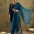 Ethnic Motifs Embroidered Round Neck Zari Velvet Kurta With Trousers & Dupatta