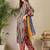 Adults-Women Floral Printed Cotton A-Line Kurta with Trousers & Dupatta