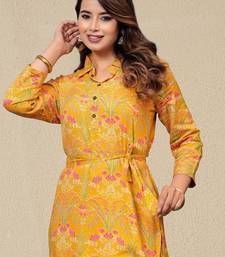 Floral Printed Shirt Collar Kurta With Trousers