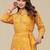 Floral Printed Shirt Collar Kurta With Trousers