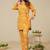 Floral Printed Shirt Collar Kurta With Trousers