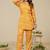 Floral Printed Shirt Collar Kurta With Trousers