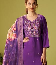 Women Floral Embroidered Kurta with Trousers & Dupatta