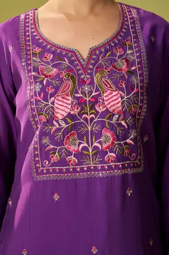 Women Floral Embroidered Kurta with Trousers & Dupatta