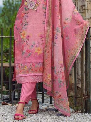 Women Floral Embroidered Beads and Stones Kurta with Trousers & With Dupatta 6