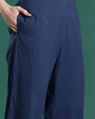 Printed Mirror Work Pure Cotton Kurta with Trousers & With Dupatta 4