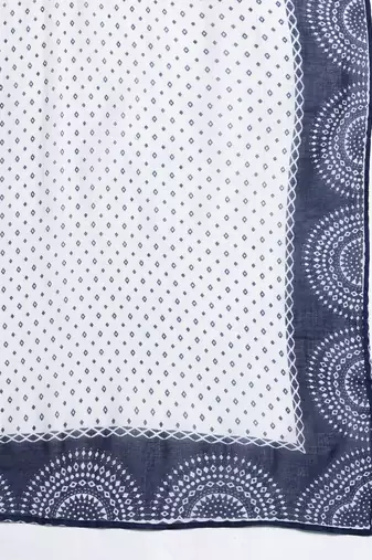 Printed Mirror Work Pure Cotton Kurta with Trousers & With Dupatta