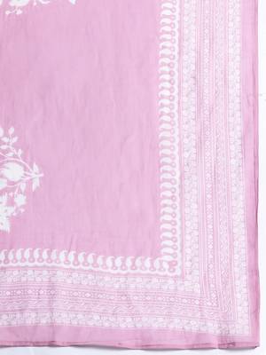 Floral Printed Pure Cotton Kurta with Trousers & Dupatta 4