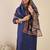 Notch Neck Straight Kurta With Trousers & Dupatta