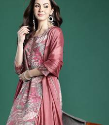 Floral Printed Kurta with Trousers & Dupatta
