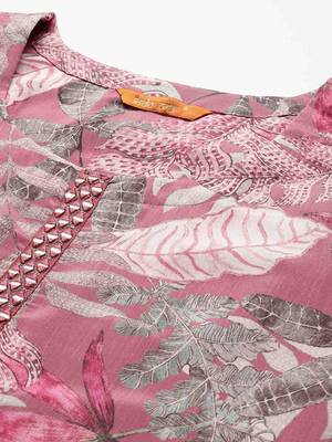 Floral Printed Kurta with Trousers & Dupatta 3