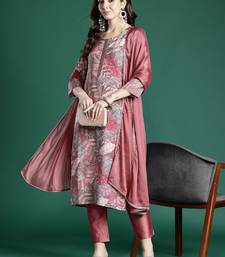 Floral Printed Kurta with Trousers & Dupatta