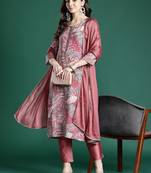 Floral Printed Kurta with Trousers & Dupatta
