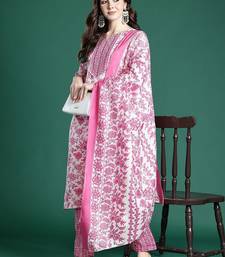 Floral Printed Kurta with Trousers & Dupatta